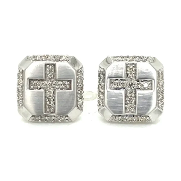 Diamond Cross Stud Earrings