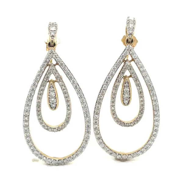 Teardrop Diamond Drop Earrings