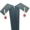 Oval Gemstone Halo Earrings