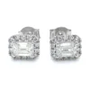 Emerald Halo Stud Earrings