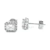 Emerald Halo Stud Earrings