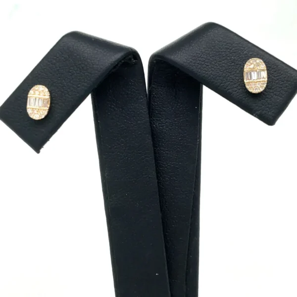 Oval Diamond Stud Earrings