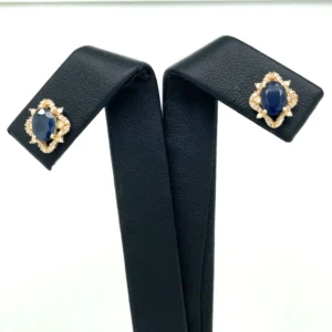 Oval Sapphire Halo Earrings