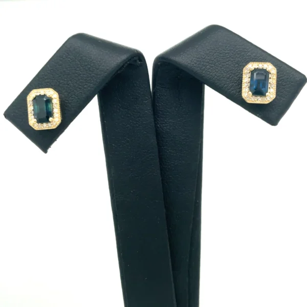 Emerald Cut Sapphire Earrings