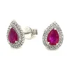 Pear Halo Stud Earrings