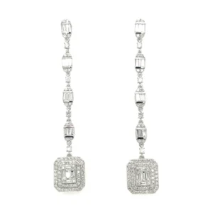 Diamond Linear Dangle Earrings