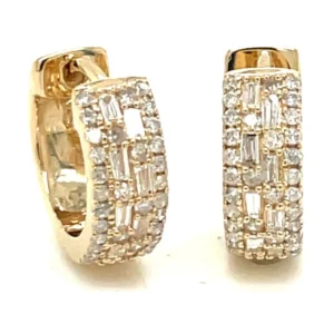 Baguette Diamond Huggie Earrings