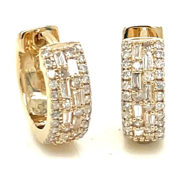 Baguette Diamond Huggie Earrings