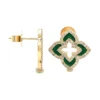 Enamel Clover Diamond Earrings