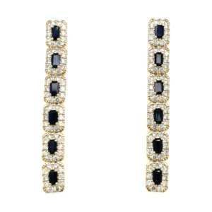Sapphire Diamond Drop Earrings