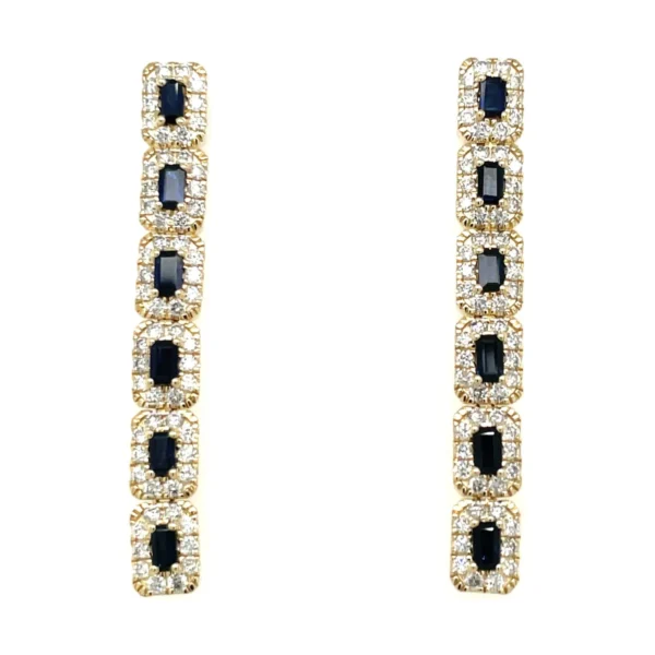 Sapphire Diamond Drop Earrings