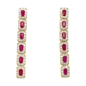 Ruby Halo Drop Earrings