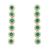 Emerald Halo Drop Earrings
