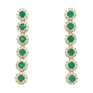 Emerald Halo Drop Earrings