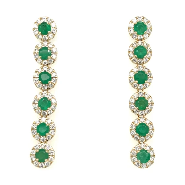 Emerald Halo Drop Earrings