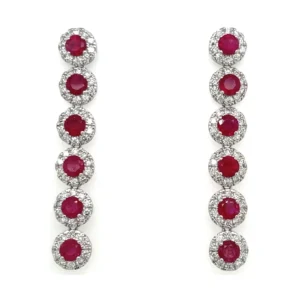 Ruby Halo Drop Earrings