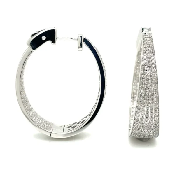 Pavé Diamond Hoop Earrings