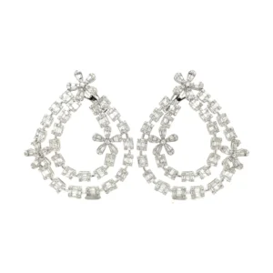 Diamond Teardrop Dangle Earrings