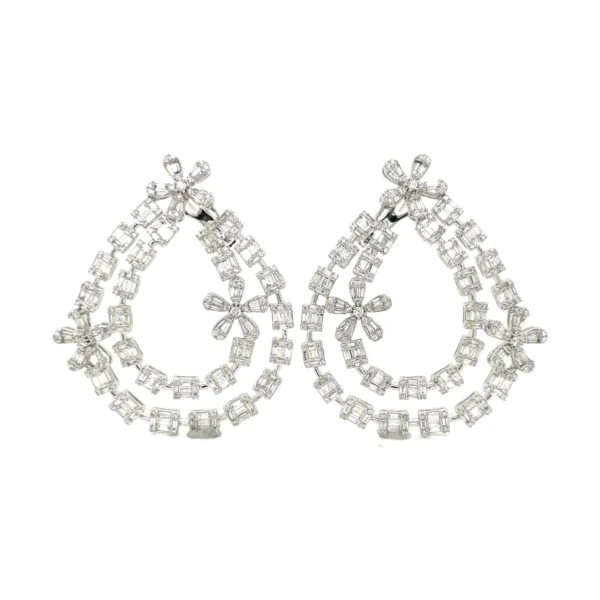 Diamond Teardrop Dangle Earrings
