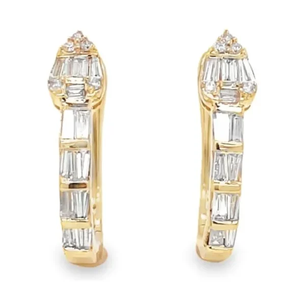 Baguette Diamond Hoop Earrings