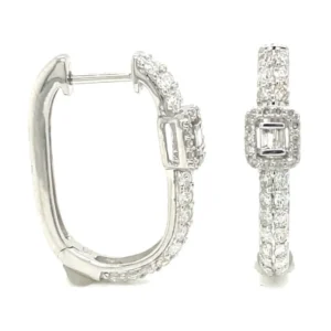 Diamond Halo Hoop Earrings
