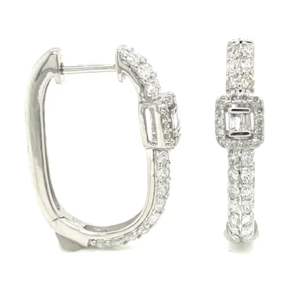Diamond Halo Hoop Earrings