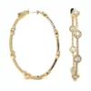 Diamond Station Hoop Earrings