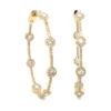 Diamond Station Hoop Earrings