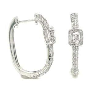 Baguette Diamond Hoop Earrings