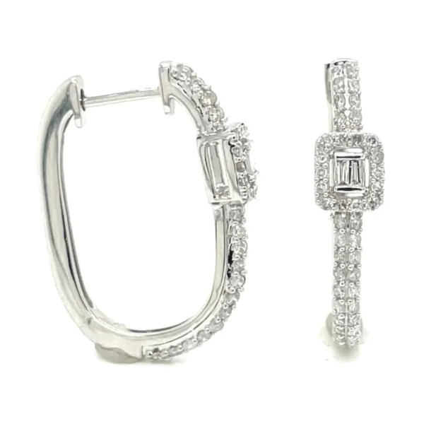 Baguette Diamond Hoop Earrings