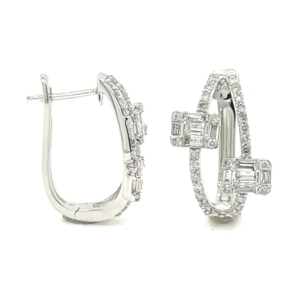 Baguette Diamond Hoop Earrings