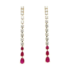 Ruby Diamond Drop Earrings