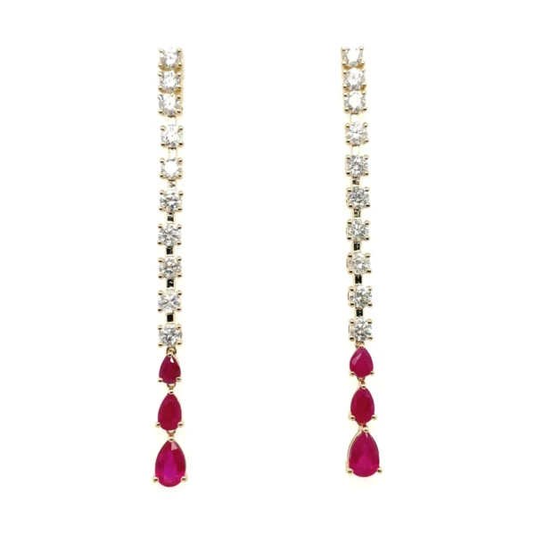 Ruby Diamond Drop Earrings