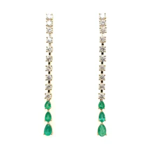 Emerald Diamond Drop Earrings