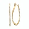 Diamond Oval Hoop Earrings