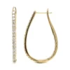 Diamond Oval Hoop Earrings