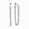Oval Diamond Hoop Earrings