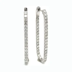 Oval Diamond Hoop Earrings