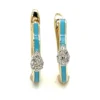 Enamel Diamond Hoop Earrings