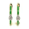 Enamel Diamond Hoop Earrings