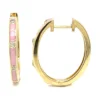 Enamel Diamond Hoop Earrings