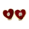 Enamel Heart Diamond Earrings