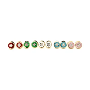 Enamel Diamond Stud Earrings