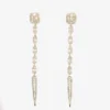 Diamond Linear Dangle Earrings