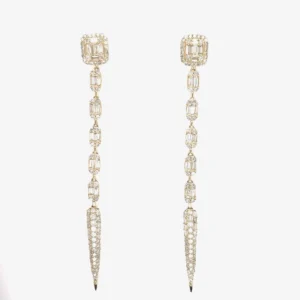 Diamond Linear Dangle Earrings