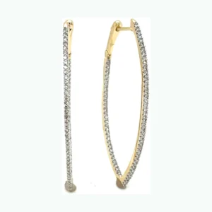 Marquise Diamond Hoop Earrings