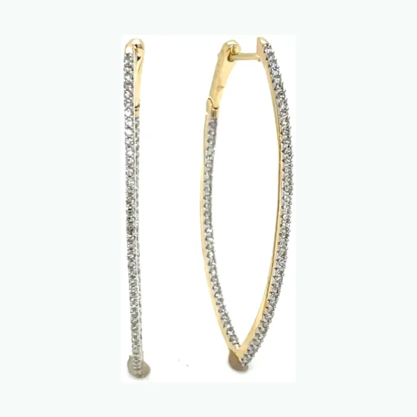 Marquise Diamond Hoop Earrings