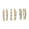 Enamel Diamond Huggie Earrings