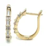 Enamel Diamond Huggie Earrings