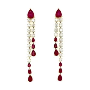Ruby Diamond Drop Earrings
